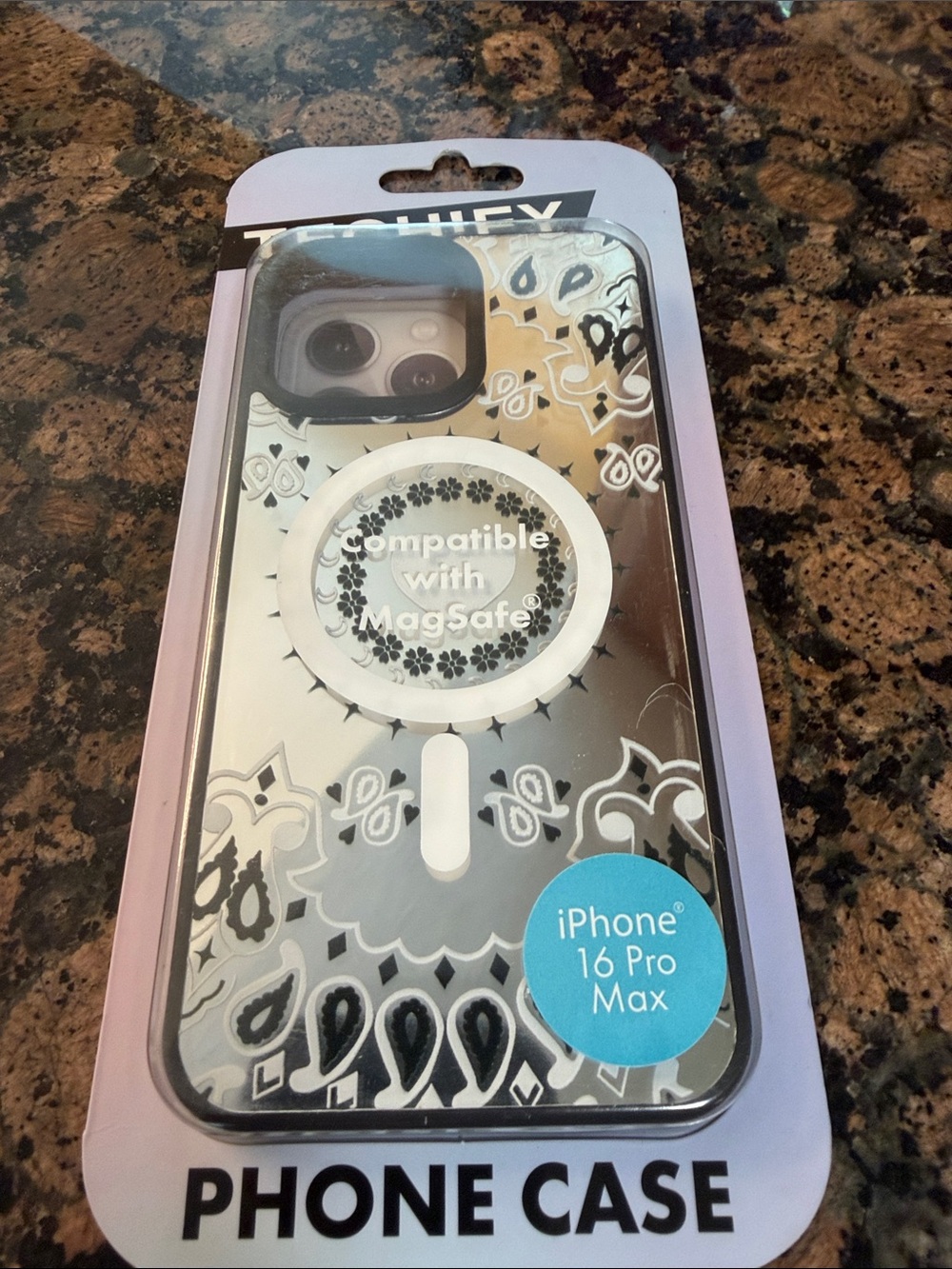 Clear Paisley MagSafe Phone Case for iPhone 16 Pro Max - Compatible Design